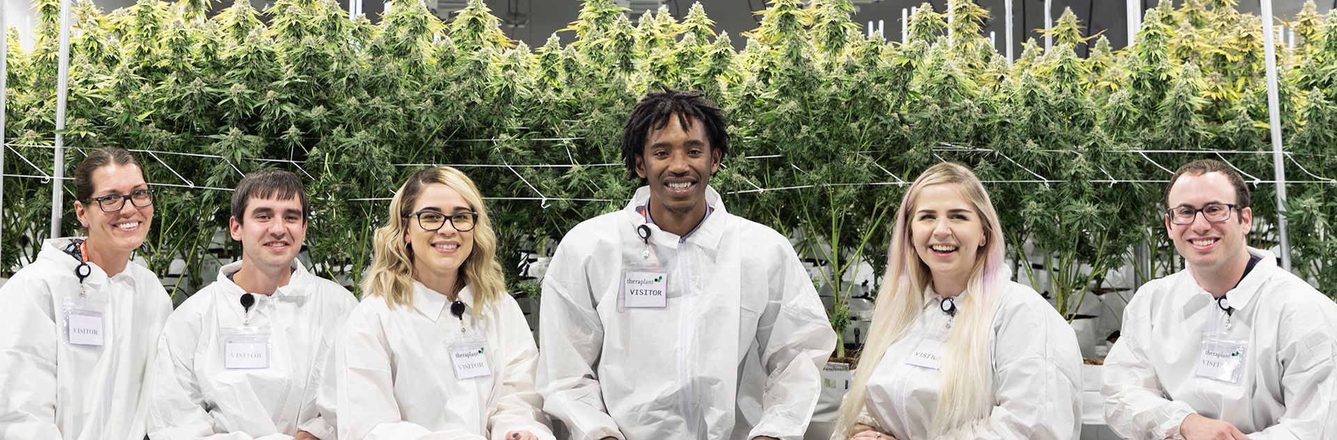 Employees visiting Theraplant growing facility