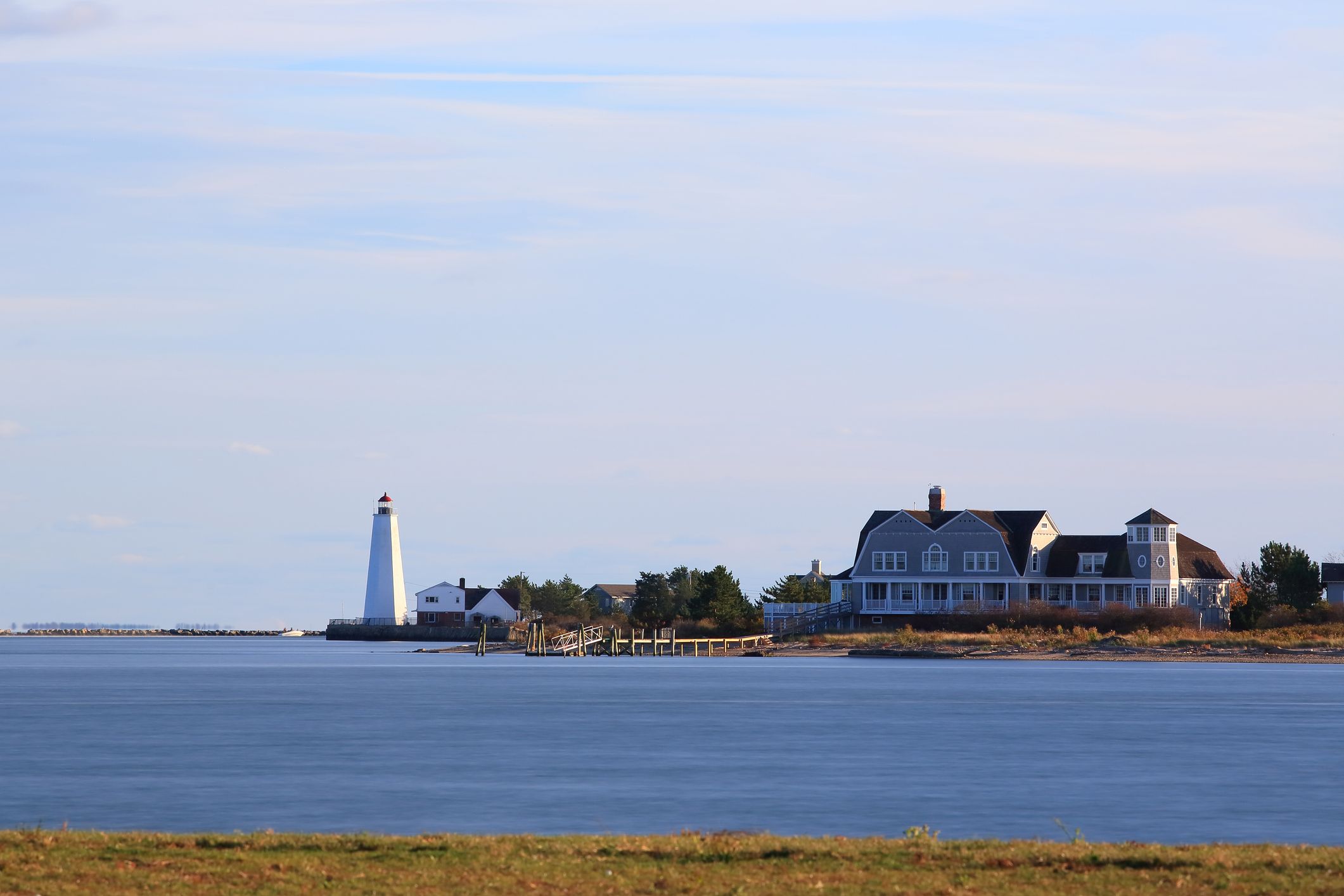 Lynde Point lighthouse in Old Saybrook, CT