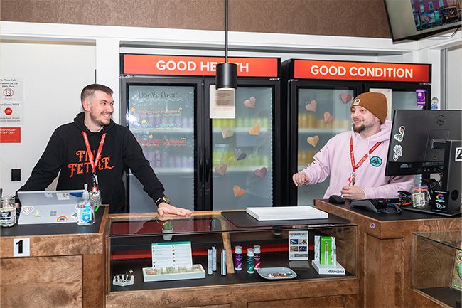 Fine Fettle budtenders behind counter