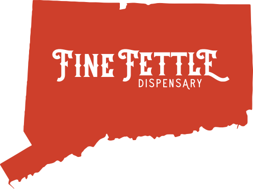 Image of the state of Connecticut with the Fine Fettle logo overlaid