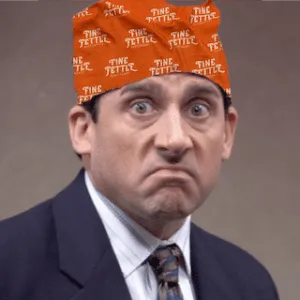 Michael Scott wearing Fine Fettle face cover