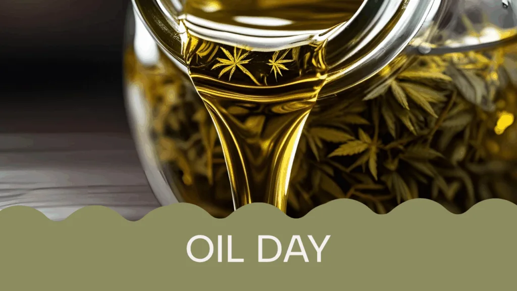 A close up of a jar of oil.