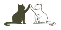 All the Single Kitties logo. A simple black silhouette of a cat stretching, its tail curved upward and front legs extended forward—symbolizing the flexibility needed in a small business partnership agreement.