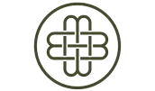 A dark green circular logo with an interwoven, rounded geometric pattern resembling a knot or maze—symbolizing unity, ideal for a small business partnership agreement.