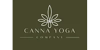 Logo for Canna Yoga Company on an olive green background, featuring a lotus resembling a cannabis leaf—perfect for a small business partnership agreement cover.