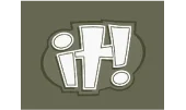 The image shows a stylized white it! logo with exclamation and dot accents on an olive green background, symbolizing clarity in a small business partnership agreement.