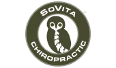A circular logo with an owl whose body resembles a spine, surrounded by the words SoVita Chiropractic, symbolizes trust—ideal for a small business partnership agreement.
