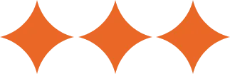 Orange diamond shape with jagged gray border in the center, flanked by smaller matching shapes—symbolizing a small business partnership agreement—on a black background.
