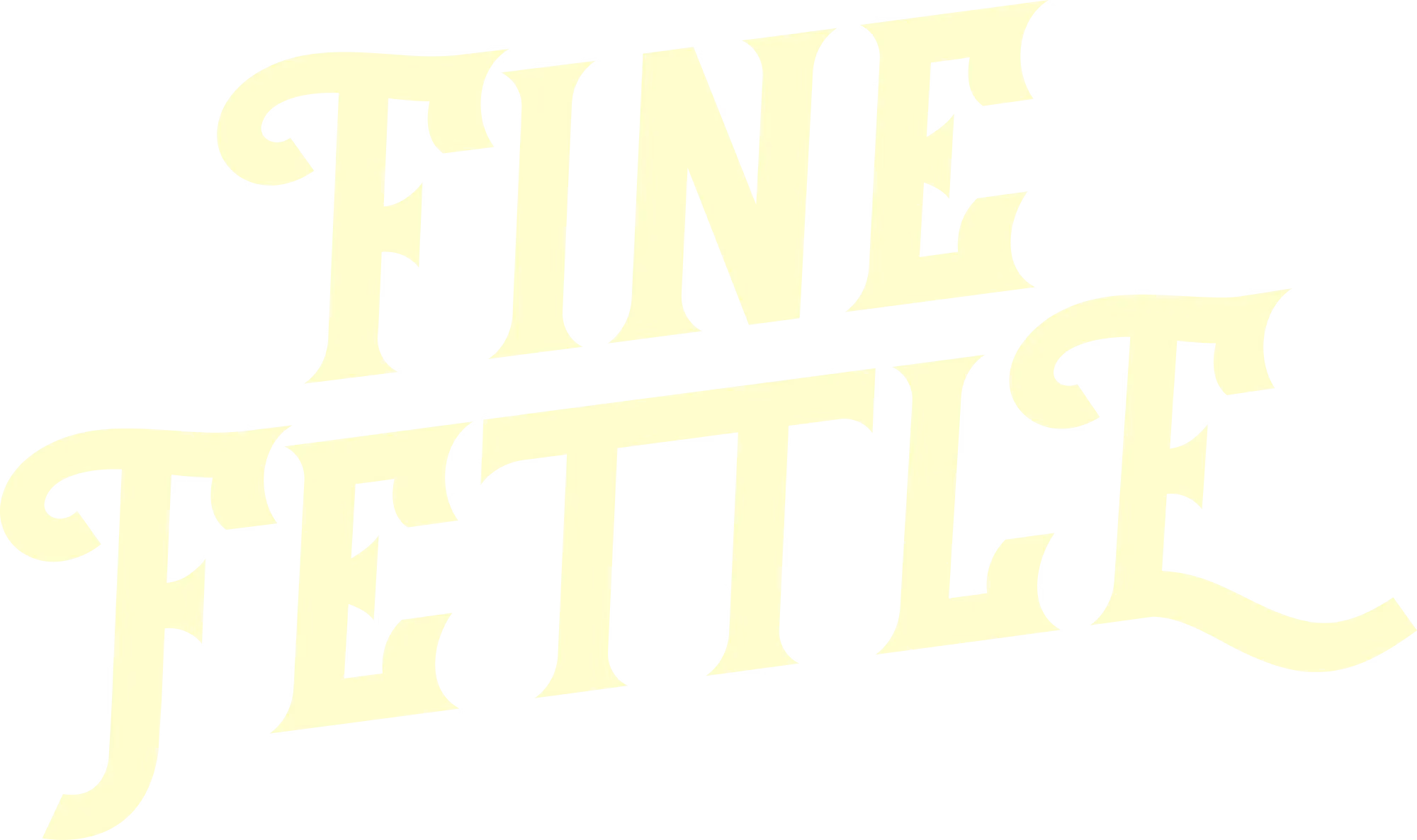 Yellow text in a bold, vintage-style font reads FINE FETTLE on a white background, evoking the quality and care of fine cannabis products.