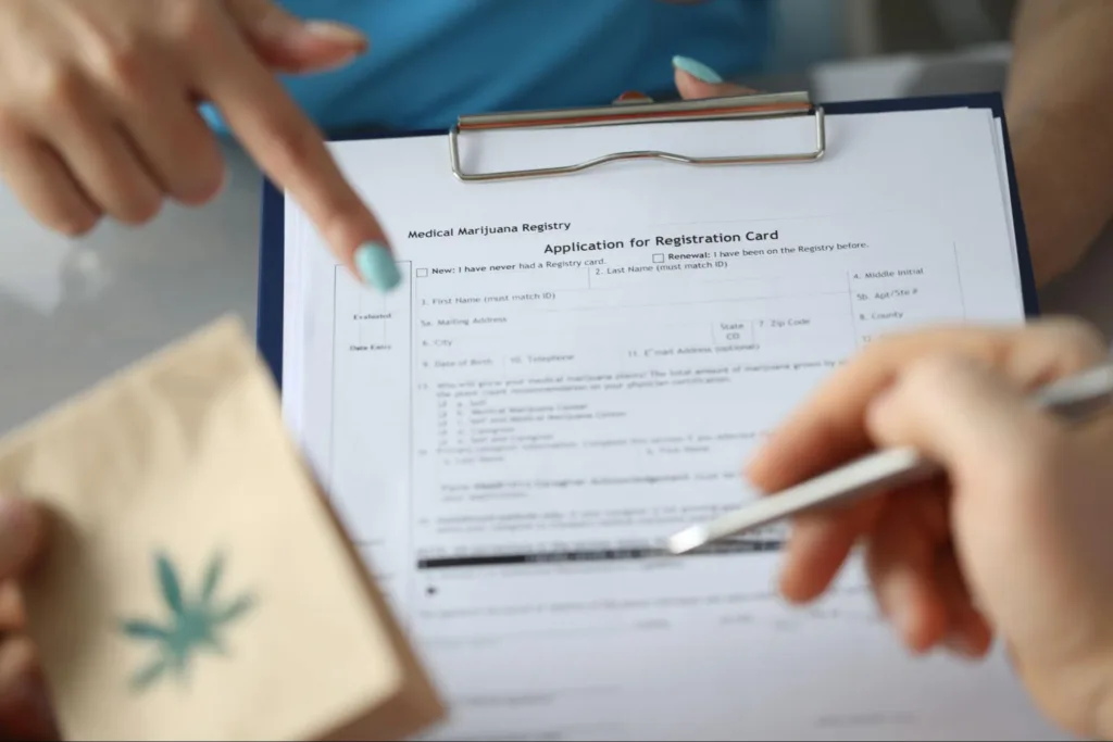 Patient filing for a CT medical marijuana card.